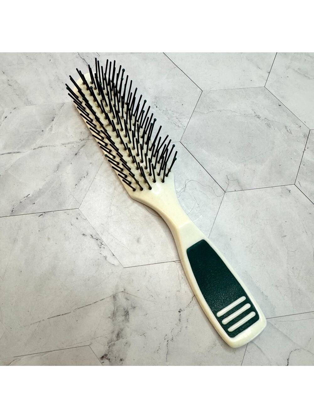 Vintage Goody Hair Brush 7" Ball Tip Bristle Green 2002 Styling Hairbrush READ